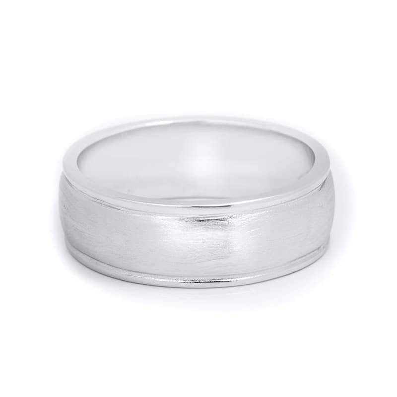8.5mm Solid 925 Sterling Silver Mens Anniversary Wedding Band Ring