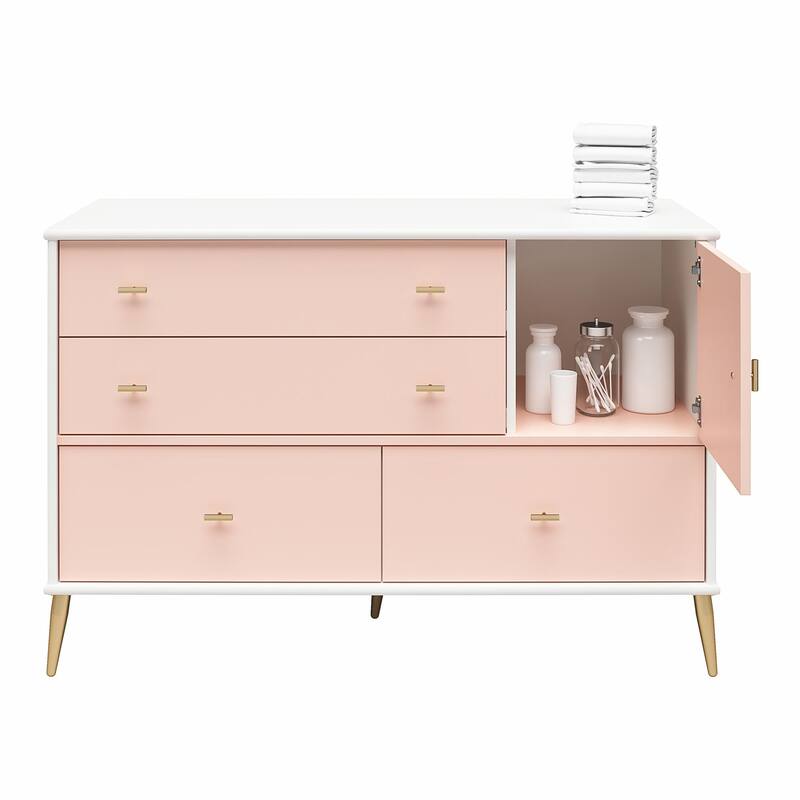 Little Seeds Valentina Asymmetrical 4 Drawer / 1 Door Convertible Dresser