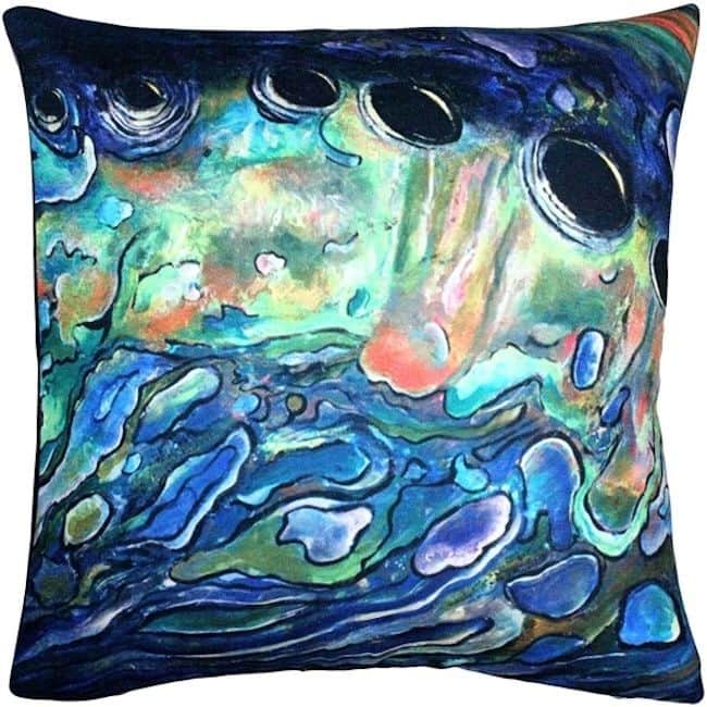 Shoal Cape Abalone Close Up Throw Pillow