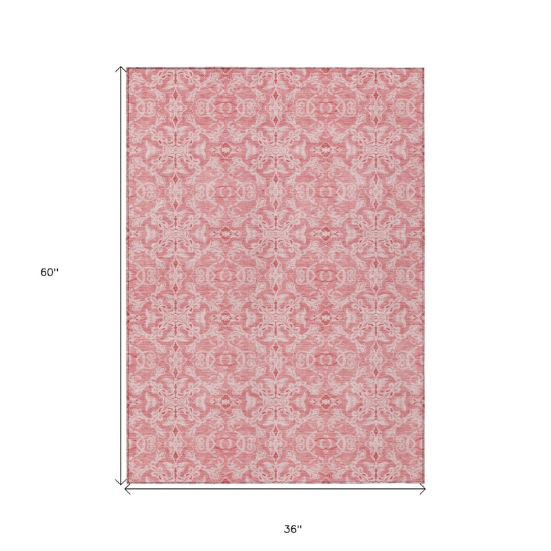 HomeRoots Medallion Transitional Rectangle Outdoor Rug