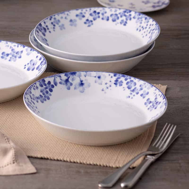 Bloomington Road Blue Set of 4 Coupe Dinner Bowls, 9-3/4", 43 oz.