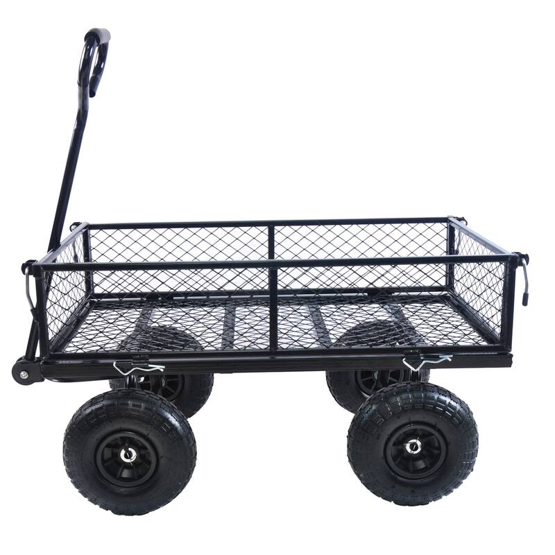 Multifunctional Garden Cart with Removable Side Panels, 550LBS Capacity