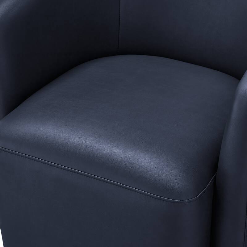 Leather Swivel Barrel Chair 30 Inch Compact 360 Degree