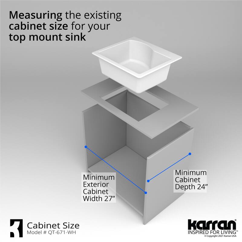 Karran Drop-in Quartz Single Bowl Kitchen Sink
