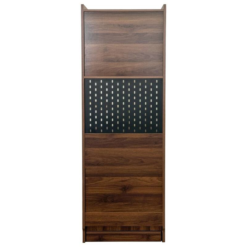 68.11"H Foldable Computer Desk Writing Study Table with Storage and Glass Doors