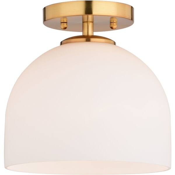 slide 2 of 11, Vaxcel Lighting C0314 10" Wide Flush Mount Ceiling Fixture Natural Brass