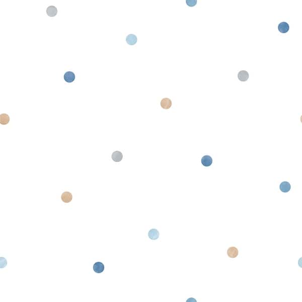 slide 2 of 6, Galerie Wallcoverings Just 4 Kids 2 Small Polka Dots Non-woven Matte Wallpaper Roll 33 feet x 21 inches - Blue