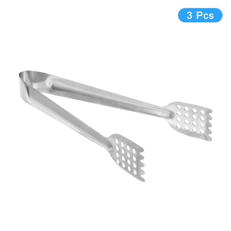 Serving Tongs, 3pcs 6.5 Inch Stainless Steel Ice Tongs, Mini Sugar Tong - Silver