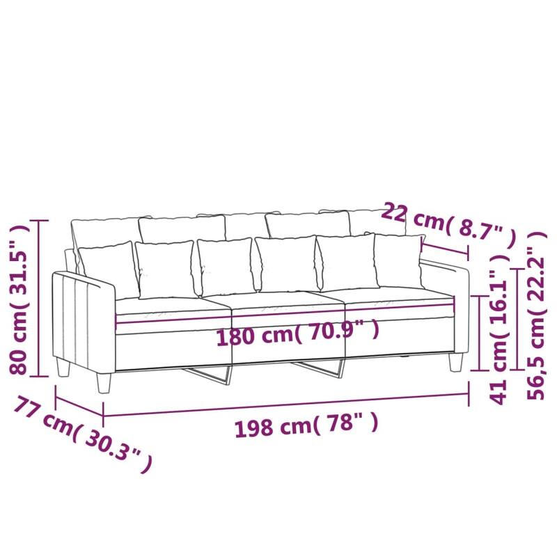 vidaXL Sofa Chair Living Room Accent Upholstered Chair with Armrest Fabric