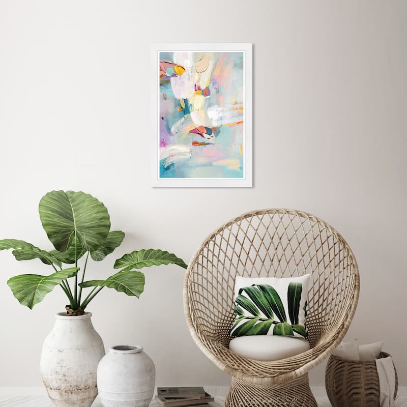 Wynwood Studio Prints Abstract Sunny Chicago Blue and Modern & Contemporary Wall Art Canvas Print - White