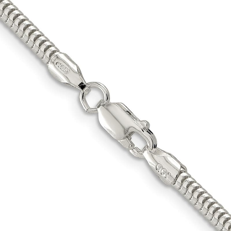 Curata 925 Sterling Silver 3mm Round Snake Chain Necklace for Men