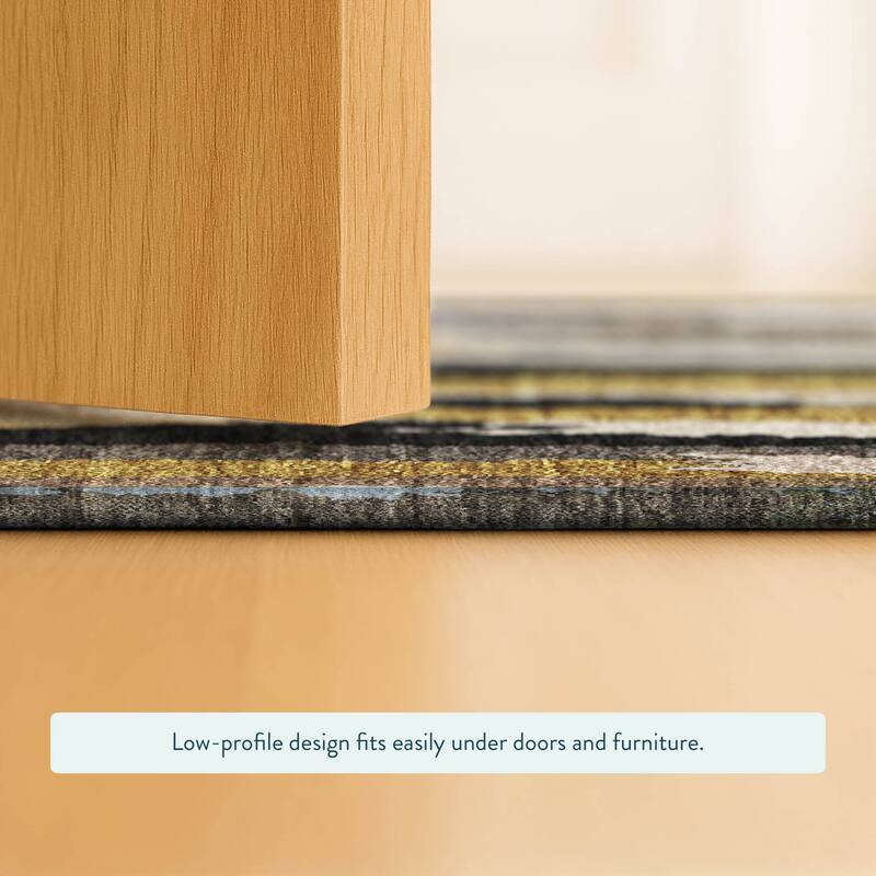 Machine Washable Indoor/ Outdoor Contemporary Stacks Chantille Rug