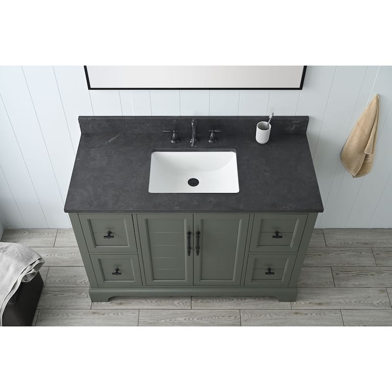 Vanity Art 48" Single Sink Bathroom Vanity with Top & Backsplash