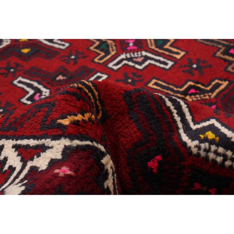ECARPETGALLERY Hand-knotted Royal Baluch Red Wool Rug - 3'0 x 6'0