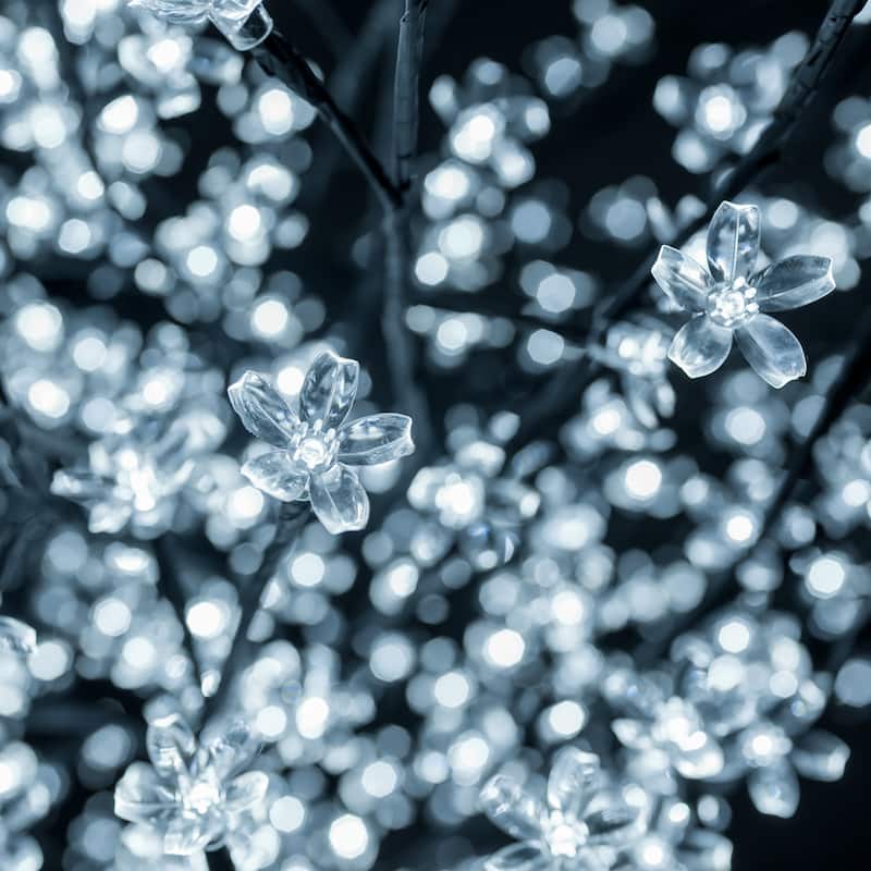 Floral Lights - Outdoor Cherry Blossom Tree 576 White LED With Control - Black - Large
