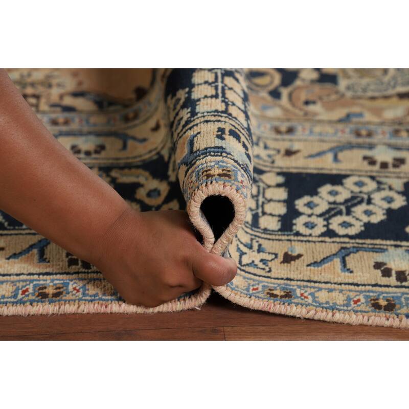 Mashad Vintage Persian Area Rug Handmade Wool Carpet - 6'4" x 9'8"