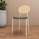 preview thumbnail 38 of 78, Leisuremod Euston Modern Dining Chair Upholstered Velvet or Leather Seat Wicker Back Accent Chair for Home Living Room & Kitchen