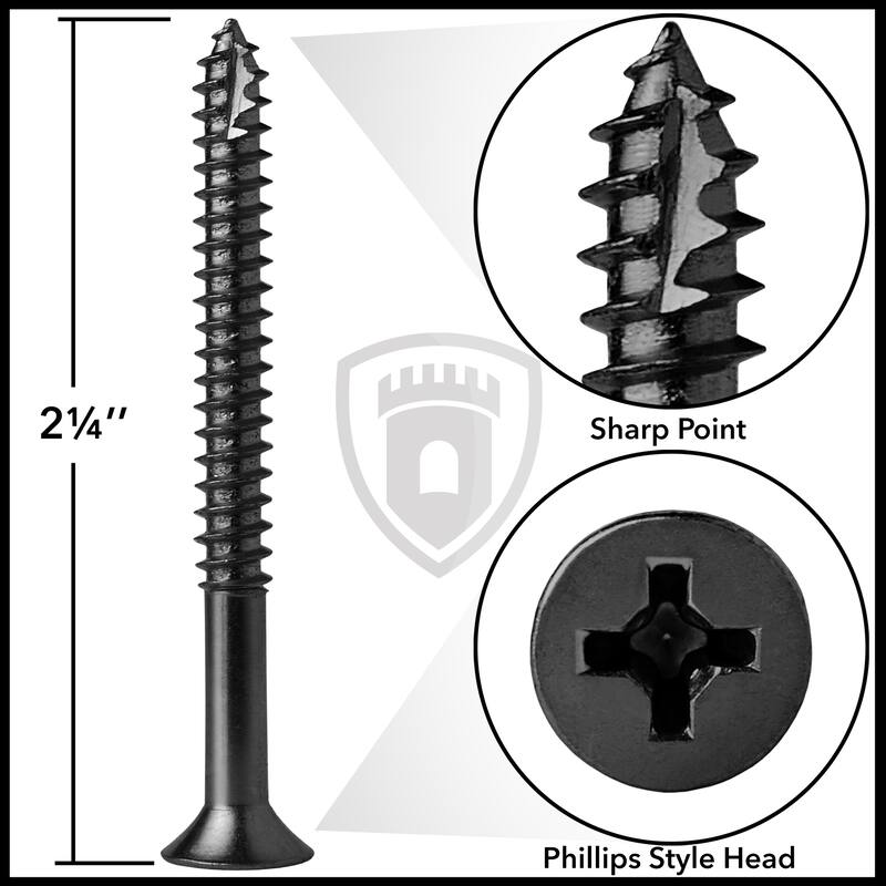 Wood Screws 9 x 214in for Door Hinges 25 pack