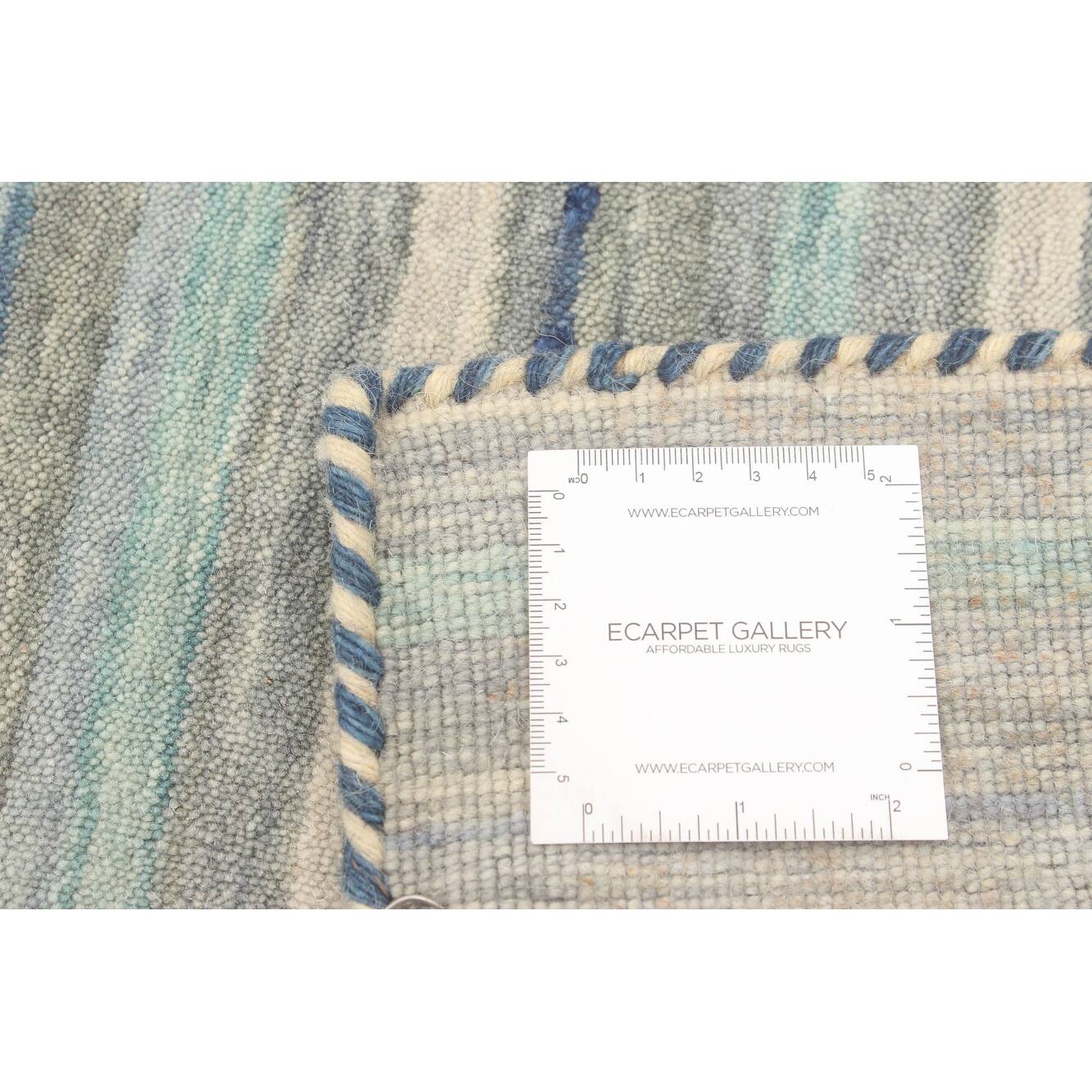 ECARPETGALLERY Hand Loomed Gabbeh Luribaft Light Blue Wool Rug 6'7 x
