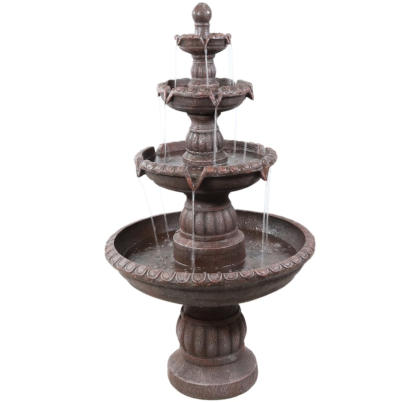 4-Tier Mediterranean Outdoor Water Fountain Backyard Feature -49" - 49"