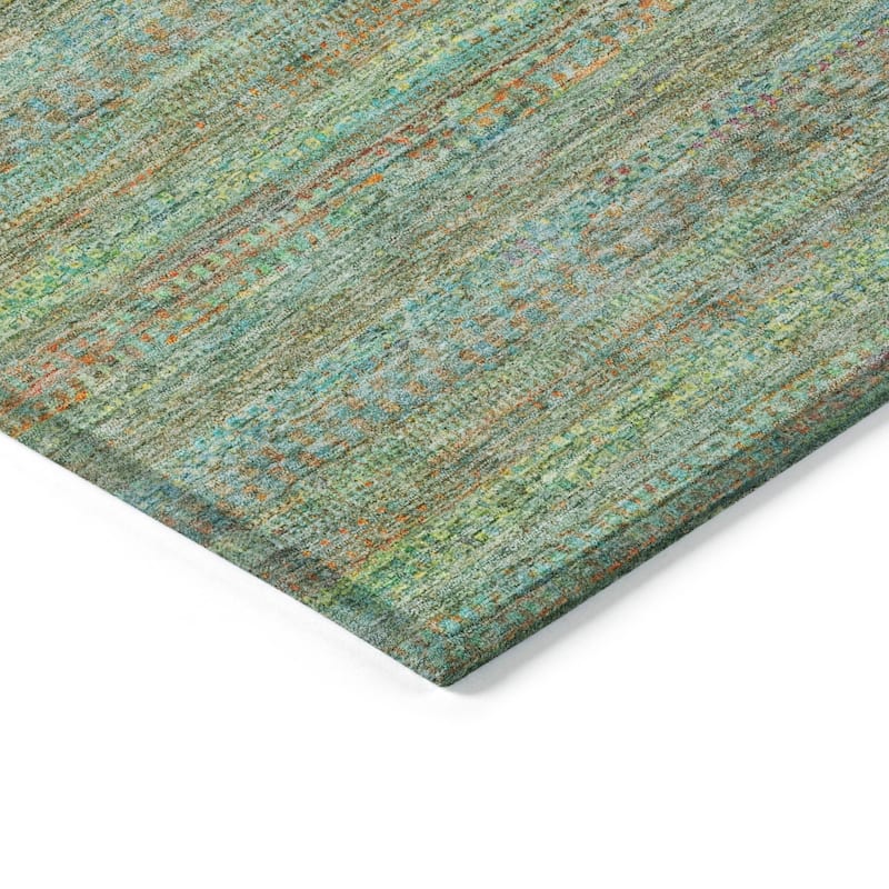 Machine Washable Indoor/Outdoor Modern Stripes Chantille Rug