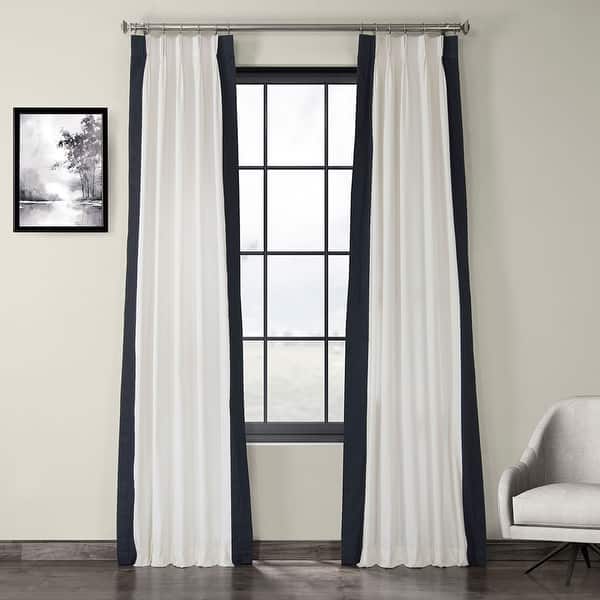 slide 2 of 26, Exclusive Fabrics Modern Color block Cotton Vertical Pleated Curtain (1 Panel) - Luxury Home Decor curtains