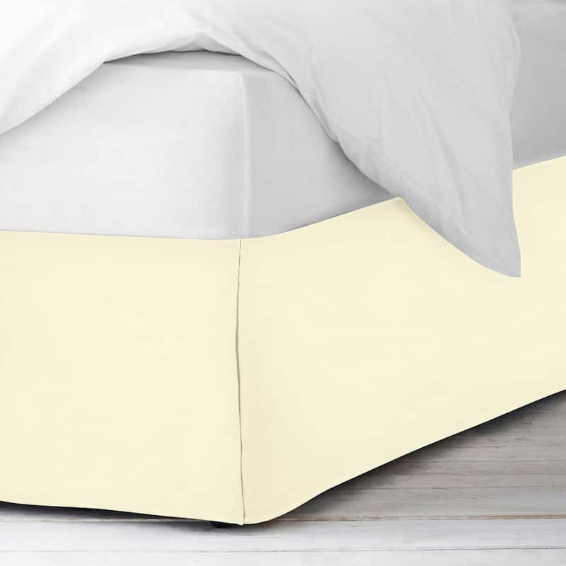 Clara Clark Pleated Bed Skirt-14 inch Tailored Drop - Soft Double Brushed Premium Microfiber Ruffle Bed Skirt - Includes 8 Pins