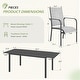 preview thumbnail 144 of 174, Patio Dining Set, Outdoor Dining Table and Chairs Set with Textilene Chairs, Adjustable Umbrella Hole for Garden, Backyard