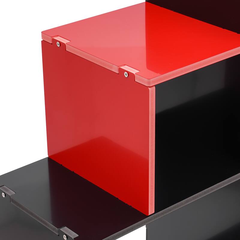 Modern PVC Board Bookcase with 9 Compartments Wall Mounted