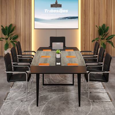 94.48" L x 47.24" W Conference Table,Seminar Table with Rectangle Grommet