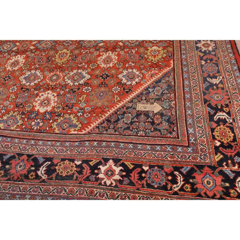 Pre-1900 Antique Sultanabad Large Rug Hand-Knotted Wool Carpet - 10'5"x 13'11"