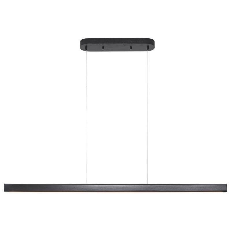Starsky 1-Light Farmhouse Rustic Wooden Integrated LED Linear Kitchen Island Light 3000K Warm Light Chandelier