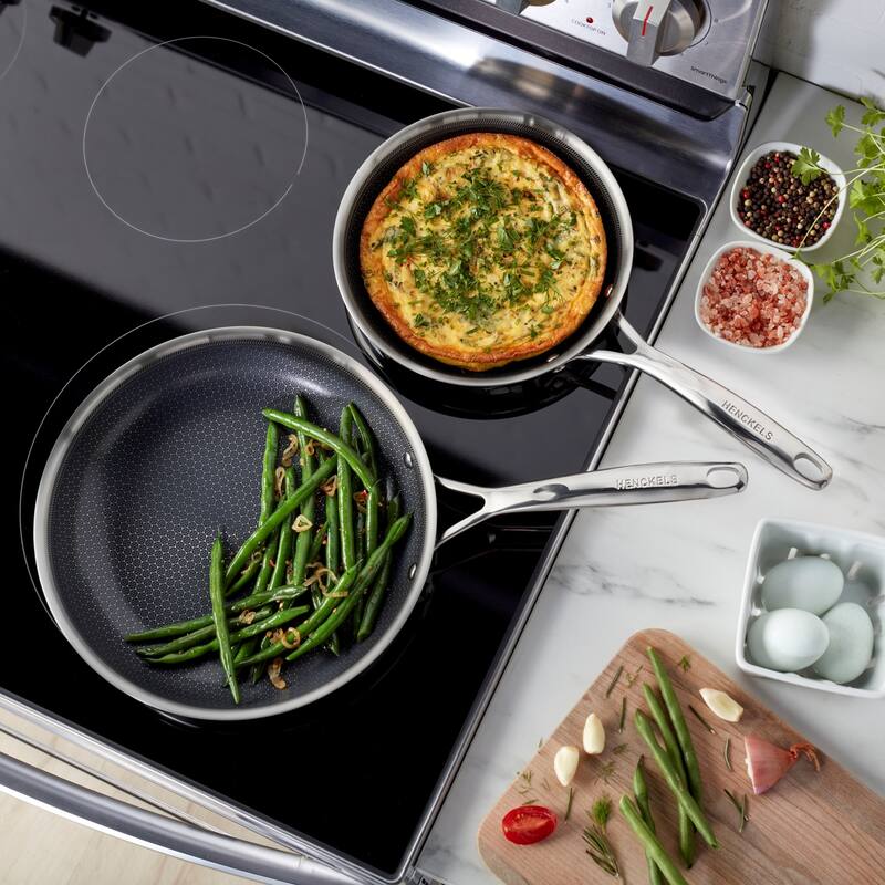 Henckels Paradigm Ceramic 2-pc Stainless Steel Dual Performance Fry Pan Set