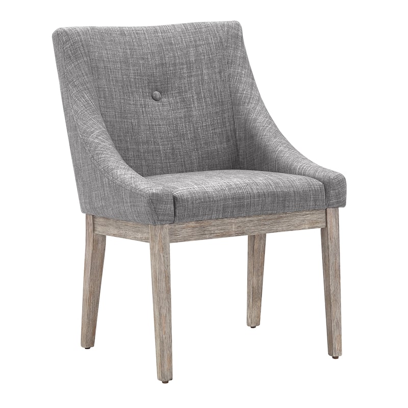 Voyager Button Tufted Slope Arm Linen Dining Chair (Set of 2) by iNSPIRE Q Artisan