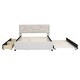 preview thumbnail 9 of 28, Linen Fabric Platform Bed with Brick Pattern Headboard, with Twin XL Trundle and 2 Drawers, Queen Size