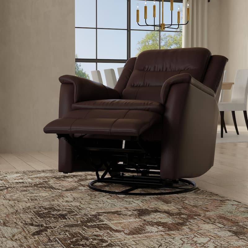 Swivel Glider Recliner With Manual Footrest In Madras