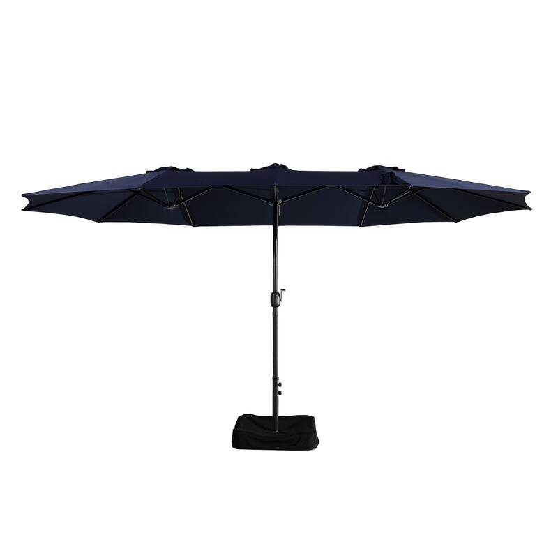 15ft Rectangular Patio Market Umbrella with Base