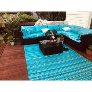 Kinbor Patio Furniture Set Outdoor Sectional Sofa All-Weather Wicker Conversation Set