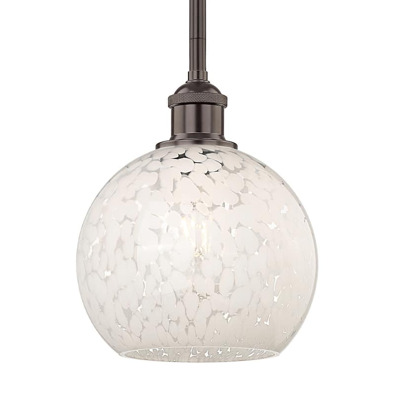 Innovations Lighting 616-1S 10 8 White Mouchette Pendant White - Oil Rubbed Bronze