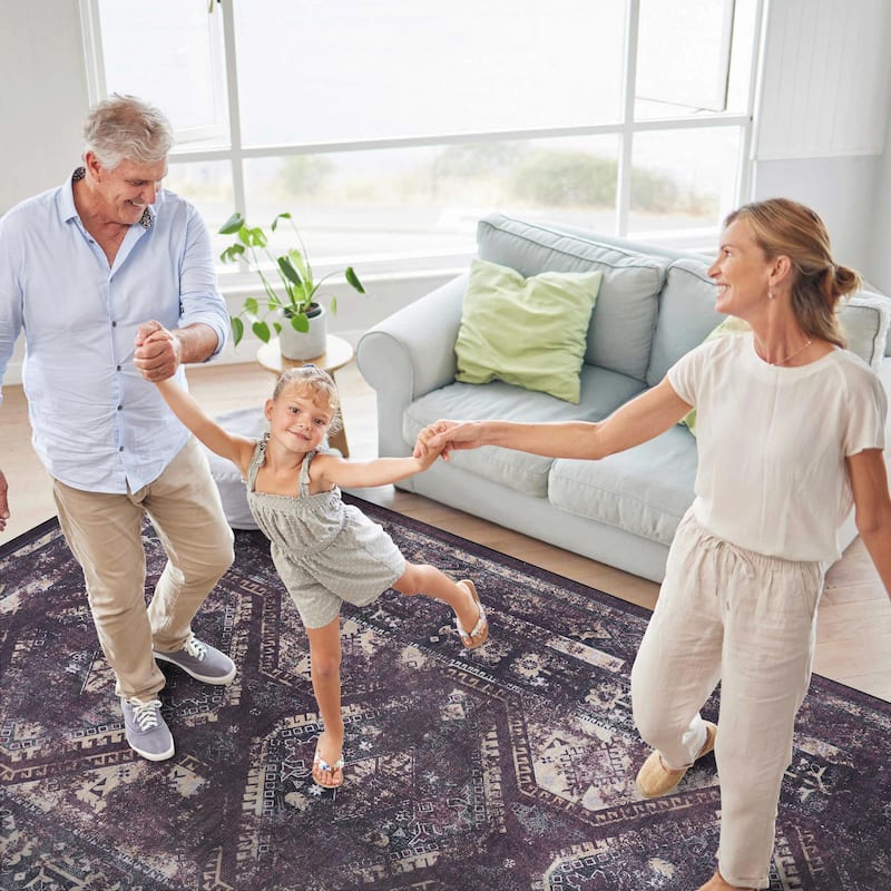 Area Rug Living Room Rugs 2'6"x10"',Modern Neutral Abstract Aesthetic Rug for Bedroom Dining Room - 6' x 7'