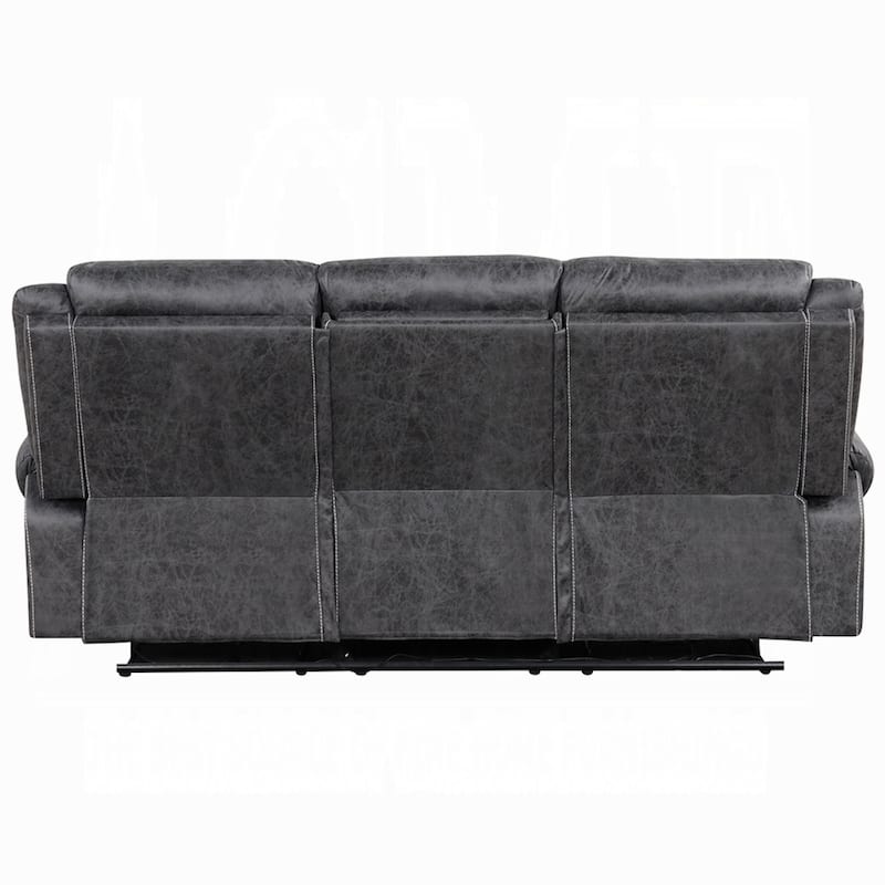 Hesy Power Motion Recliner Sofa w Drop Down Table, Dark Gray 85 Inch