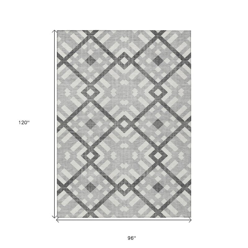 HomeRoots Geometric Transitional Rectangle Outdoor Rug