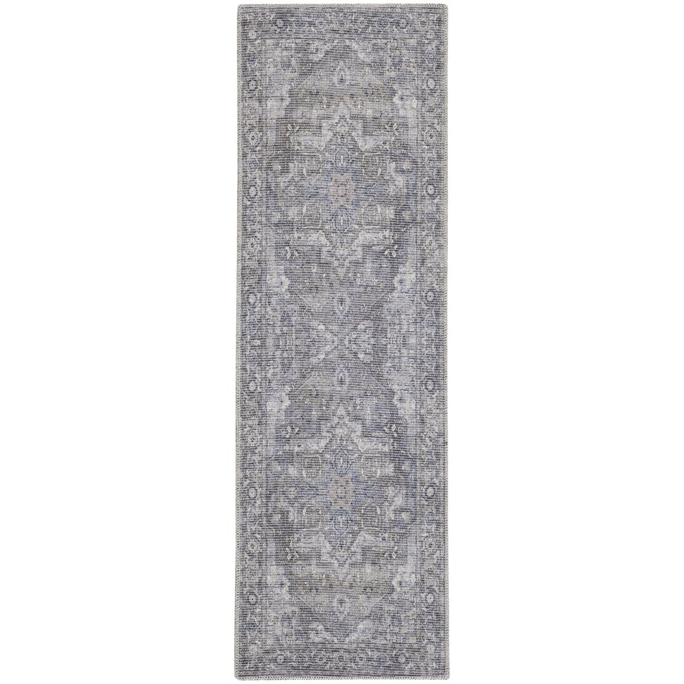 Romud Power Loomed Distressed Floral Area Rug By HomeRoots - 10' Runner