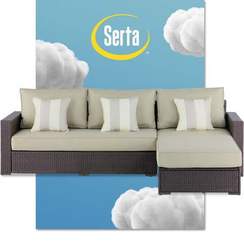 Serta Laguna Outdoor Storage Sectional - Brown Wicker