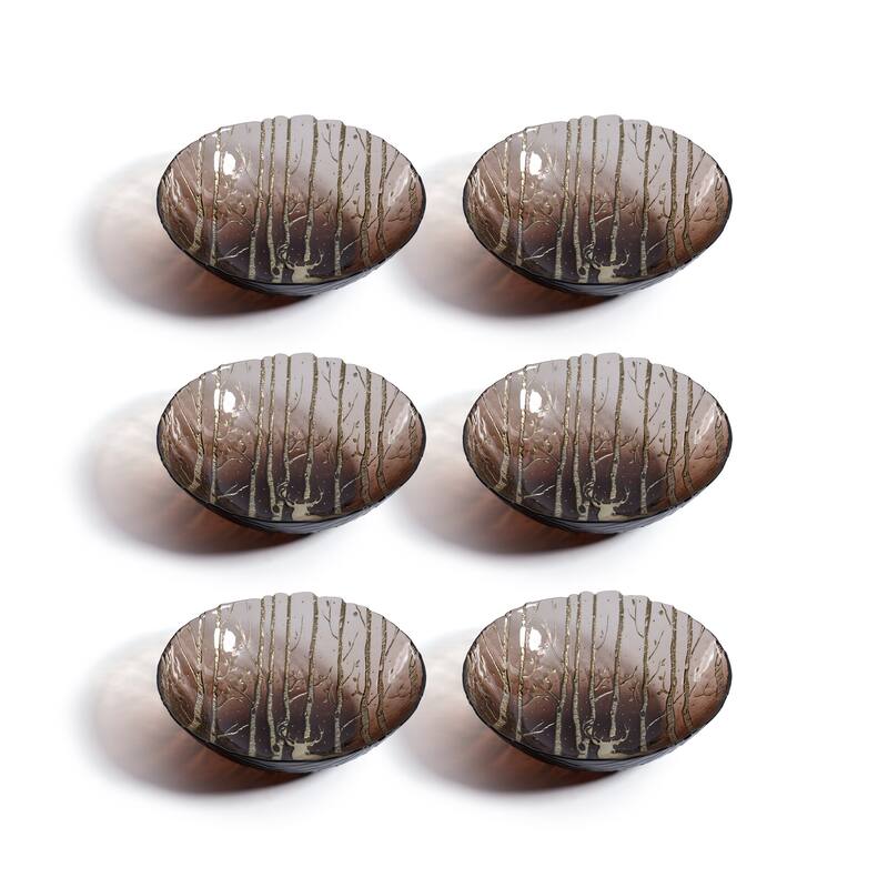 Wilderness Glass Serving Bowls, Set of 6 - Side Dish & Appetizer Bowls