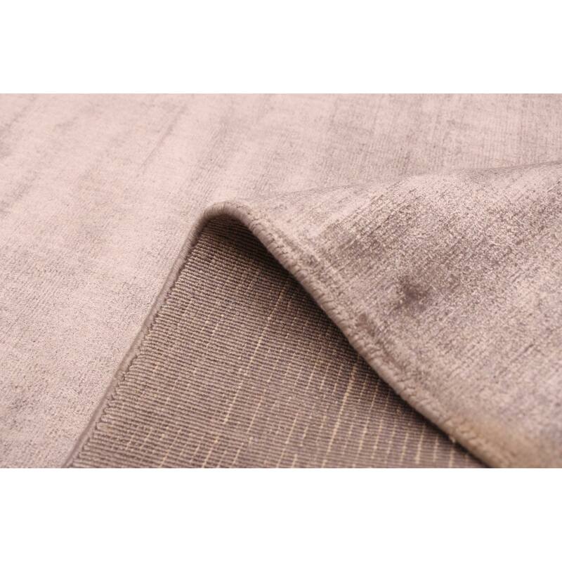 ECARPETGALLERY Hand Loomed Loreto Grey Viscose Rug - 5'1 x 7'3