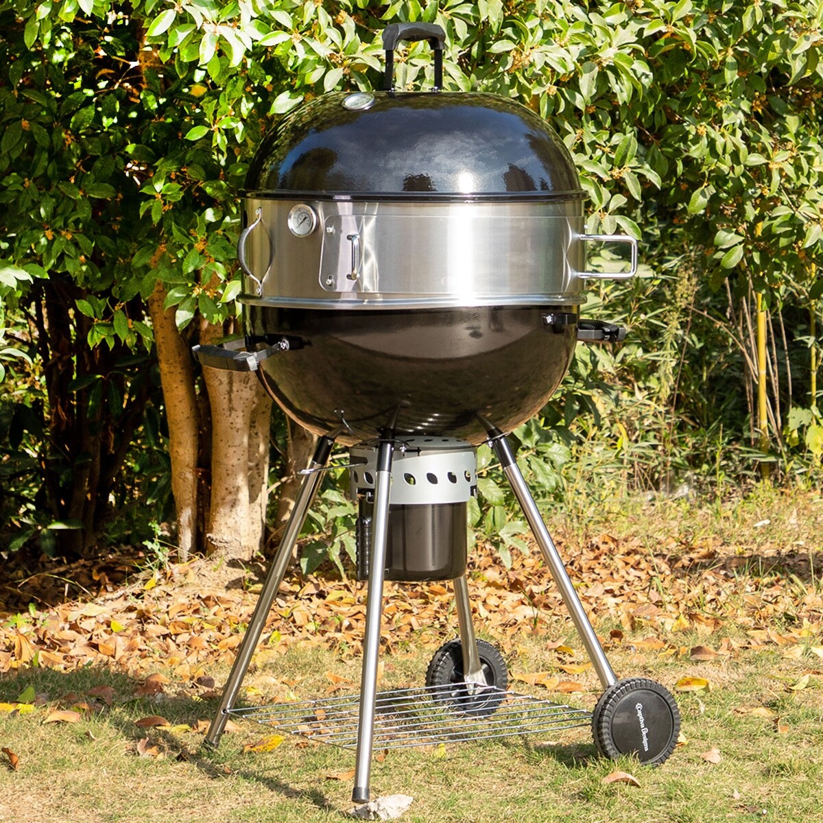 22 Kettle Enamel Charcoal Patio Grill with Built-in Thermometer - On Sale  - Bed Bath & Beyond - 37167562