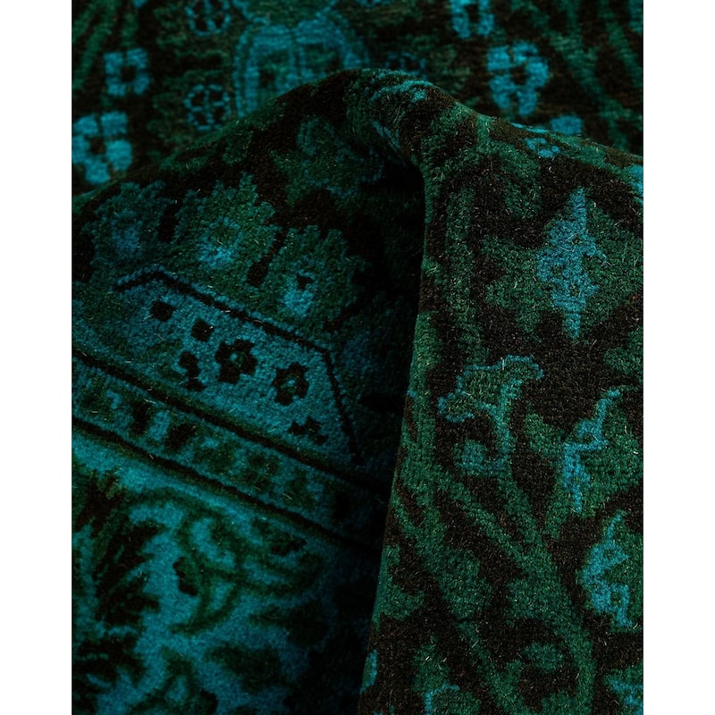 Fine Vibrance One-of-a-Kind Hand-Knotted Runner Rug - Blue, 2' 7" x 18' 5" - 2' 7" x 18' 5"