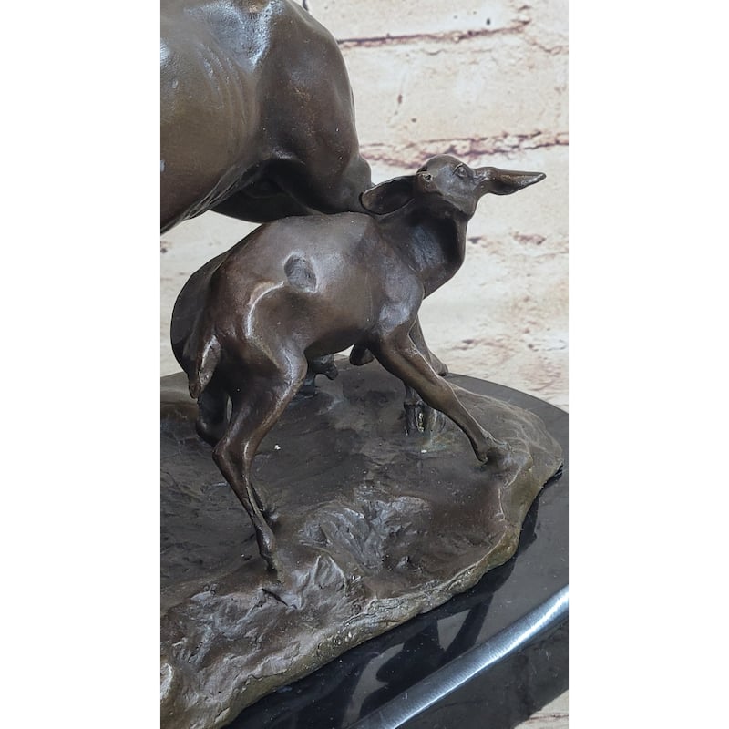Bronze Marble Statue Elk Deer Caribou Buck Stag Lodge Sculpture Statue
