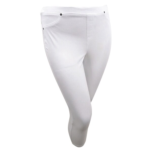 women's plus size white capri leggings